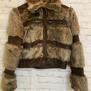 Faux fur, faux suede bomber Jacket